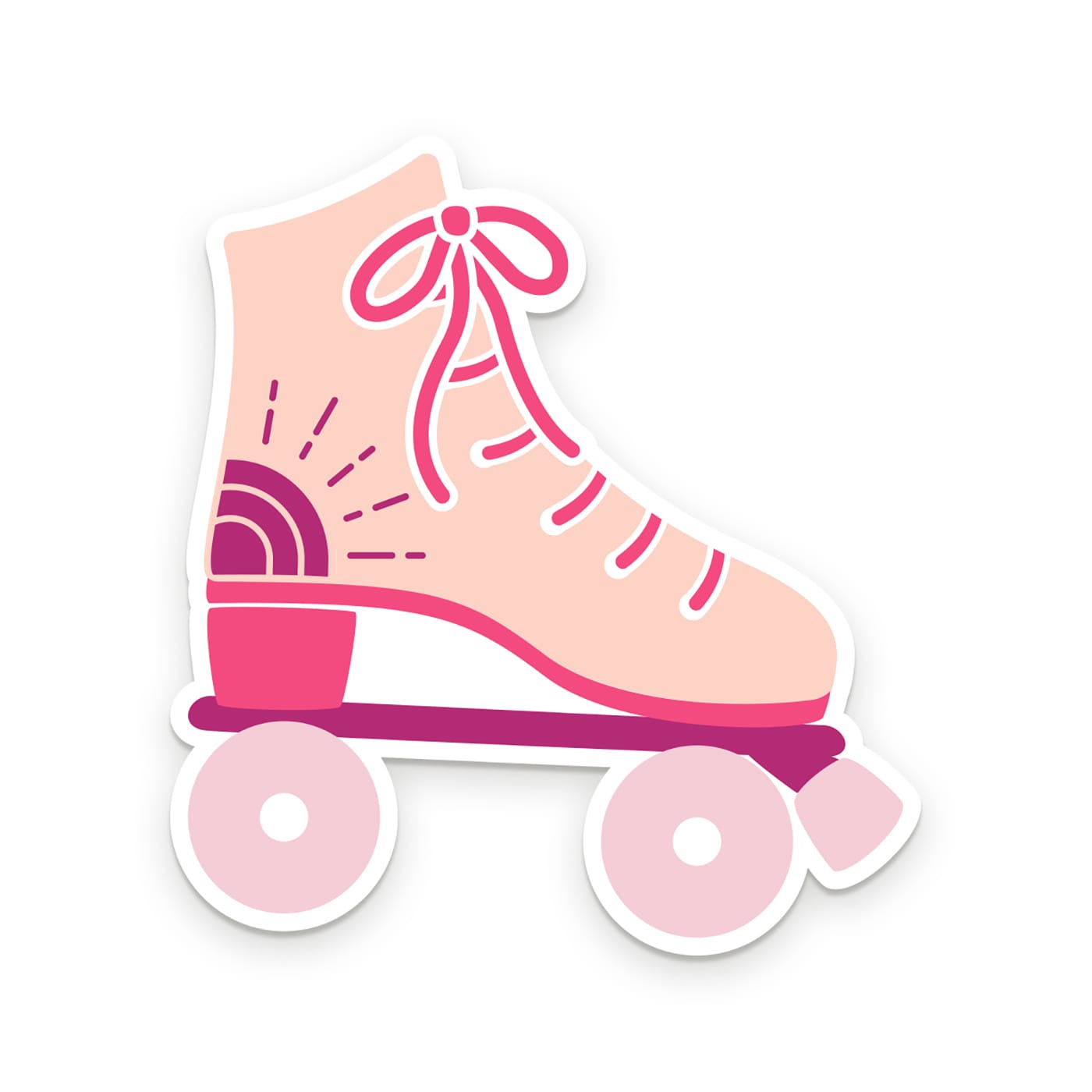 Personalized Roller Skate Stickers, Pink and Black